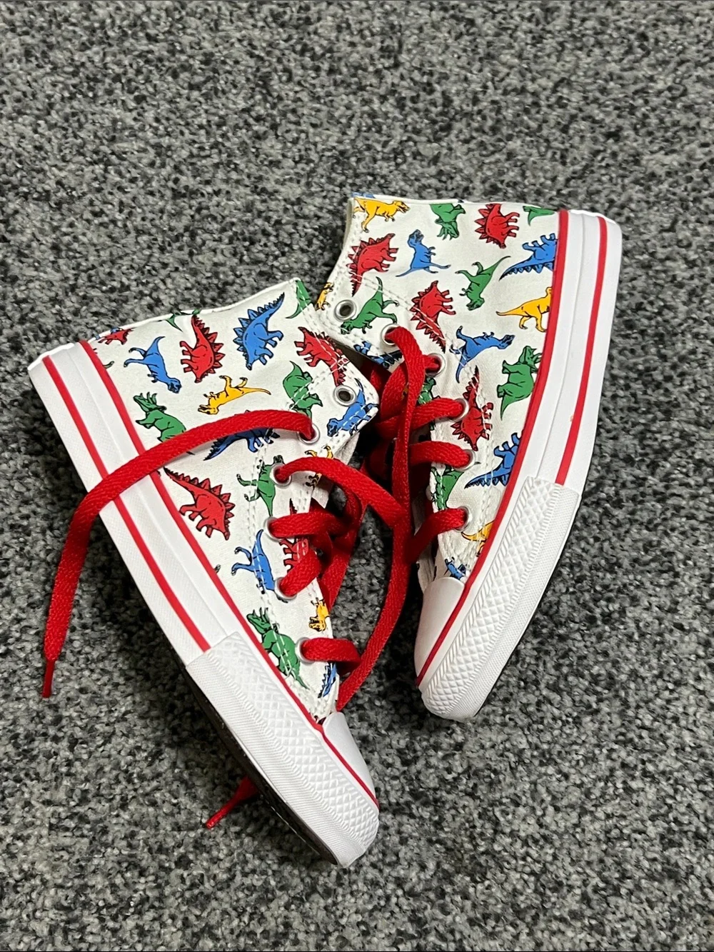 Converse Dinosaur Hi-Tops Little Boy Size 13 NWOT